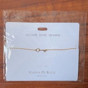 🆕 Marina De Buchi Unlock Your Dreams Gold-Plated Key Pendant Bracelet